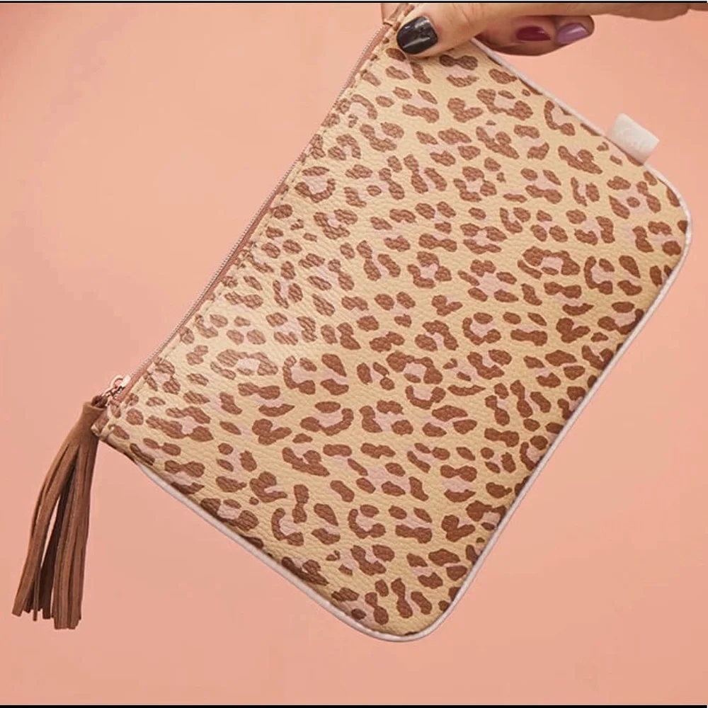 Ipsy Leopard Print Cosmetic Clutch Bag